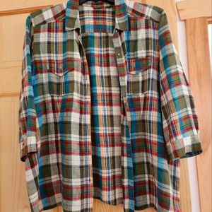 Eddie Bauer linen 3/4 sleeve